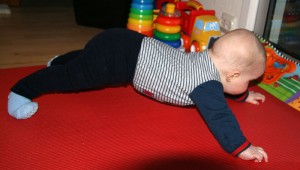 Standing on hands and feet.