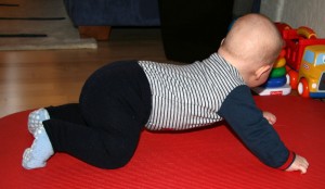 Standing on my arms and knees.