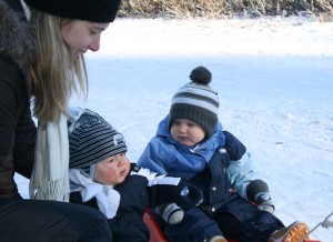 Magnus and me in the snow.